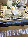 Скатертина силіконова c камінням Золото/ Срібло/Коричнева на будь-який стіл (Під замовлення), фото 6