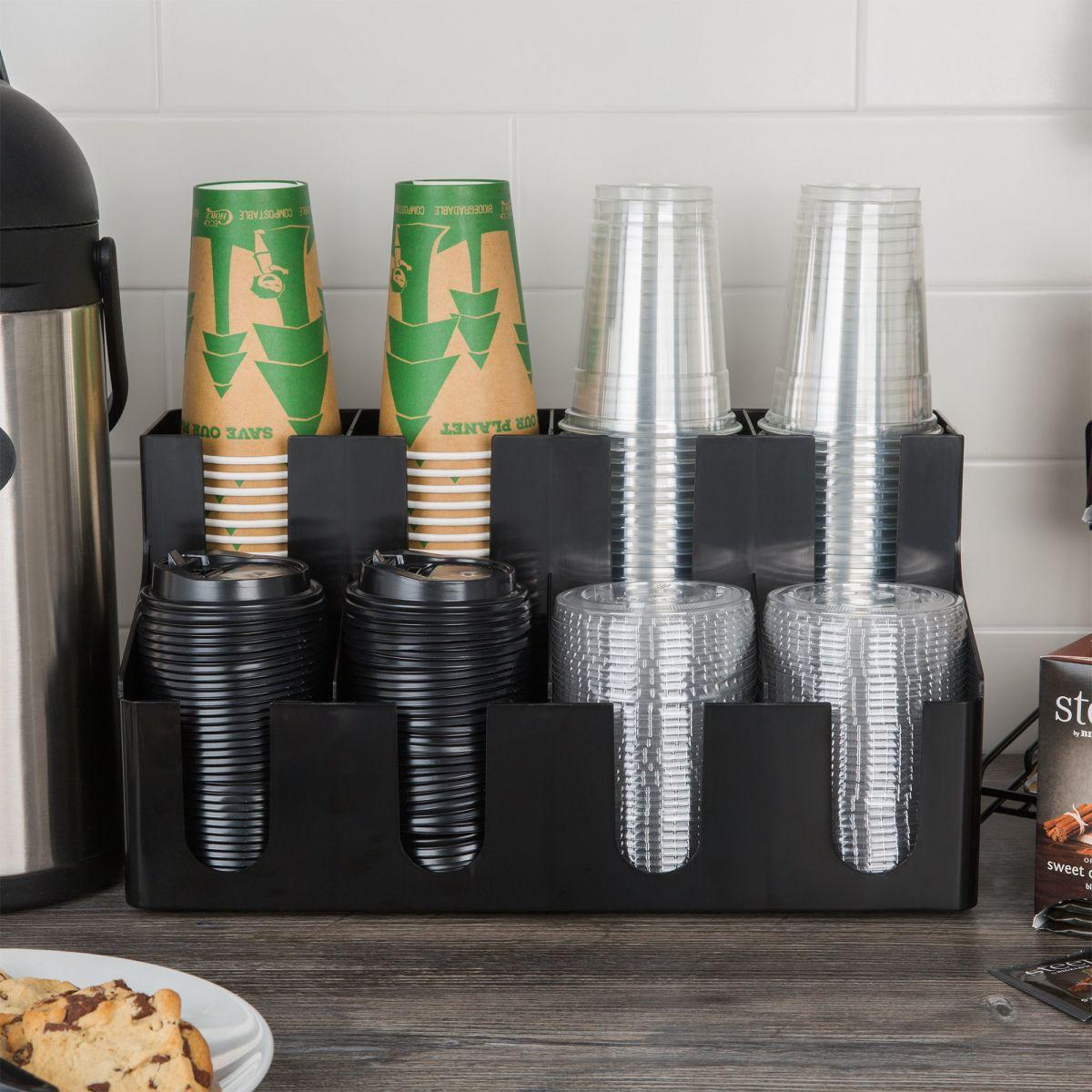 Підставка для склянок Диспенсер для паперових склянок та кришок на 8 осередків Барний органайзер із пластику