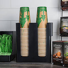 Підставка для склянок Диспенсер для паперових склянок та кришок на 2 комірки Барний органайзер із пластику Органайзер для кафе