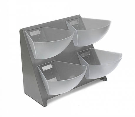 Двоярусна стійка для інгредієнтів на 4 осередки Органайзери для бару Барний органайзер із пластику, фото 1