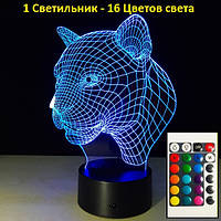 На подарок, 3D Светильник "Пантера", Для девушки на 8 марта, Для дівчини на 8 березня