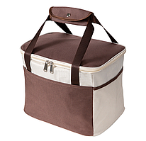 Термосумка-термобокс для ланчів та обідів з бічними кишенями сітка (29*22*20 см), Коричнева