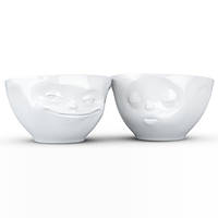 Набор из двух фарфоровых пиал Tassen Поцелуй & Хитрая улыбка (100 мл) посуда с эмоциями Тассен