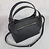 Сумка жіноча "Жаклін-плюс" натуральна шкіра, чорна суперматова, фото 4
