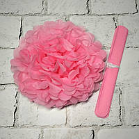 Бумажный помпон, 25 см, розовый