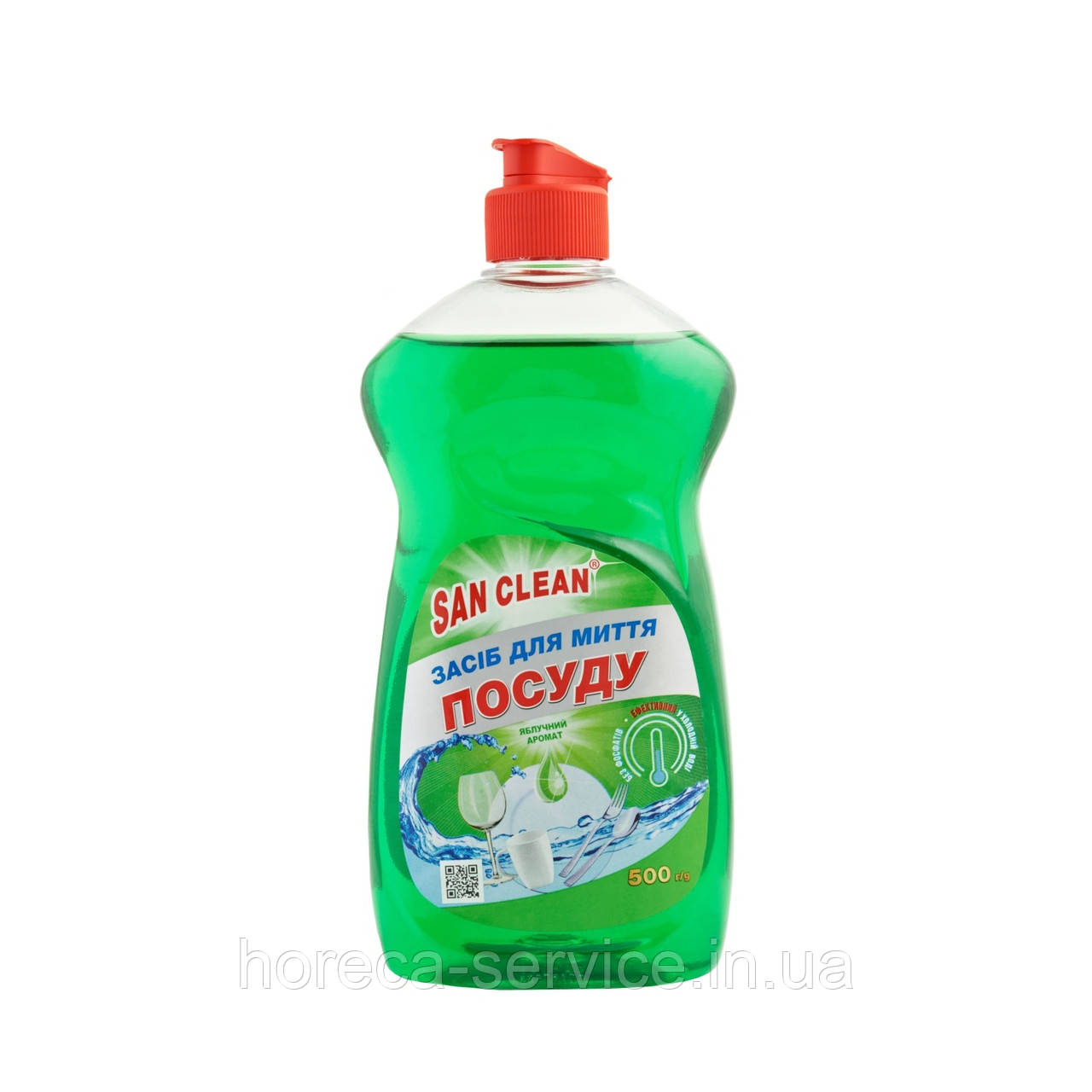 Засіб для миття посуду San Clean концентрат Яблучний аромат 500 мл.
