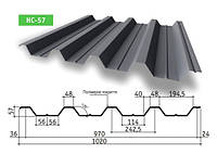 Профнастил Н 57. 0,5 мм RAL 8019