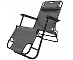 Шезлонг лежачик Rivera складний сірий, фото 6