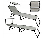 Шезлонг лежак складаний з навісом Relax, фото 5