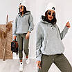 Жіноча оригінальна толстовка на кнопках з капюшоном, фото 2
