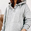 Жіноча оригінальна толстовка на кнопках з капюшоном, фото 3