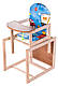 Дерев'яний дитячий стільчик-трансформер, столик для годування забарвлення для хлопчиків - фото 5 - id-p1355303670