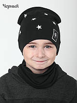 Комплект шапка демісезонний хомут з сітловідбиваючими елементами для хлопчика від 4 до 7 років, фото 2