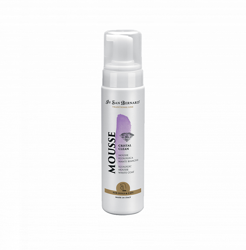 Мусс для усунення жовтизни шерсті собак та котів Iv San Bernard Cristal Clean Mousse 250 мл, фото 1
