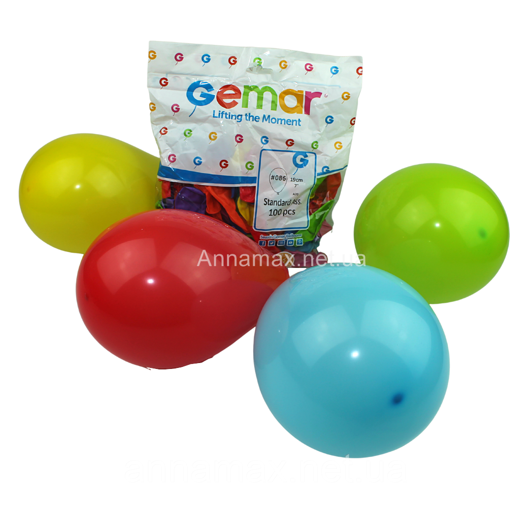 Повiтрянi кульки Gemar А(8), асортi 100 шт/уп, фото 1
