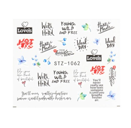 Наклейки на нігті написи - розмір стікера 6*5см, інструкція по застосуванню є в описі товару, фото 1