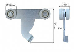 Ролик бічної стійки причепа 30*125*110 SCHMITZ