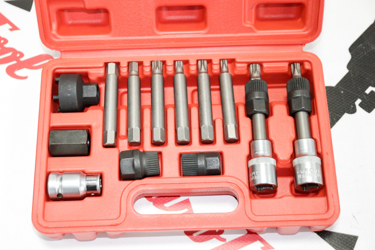 Набор инструментов для снятия шкивов генератора 13 елементов в кейсе - фото 8 - id-p1355318546