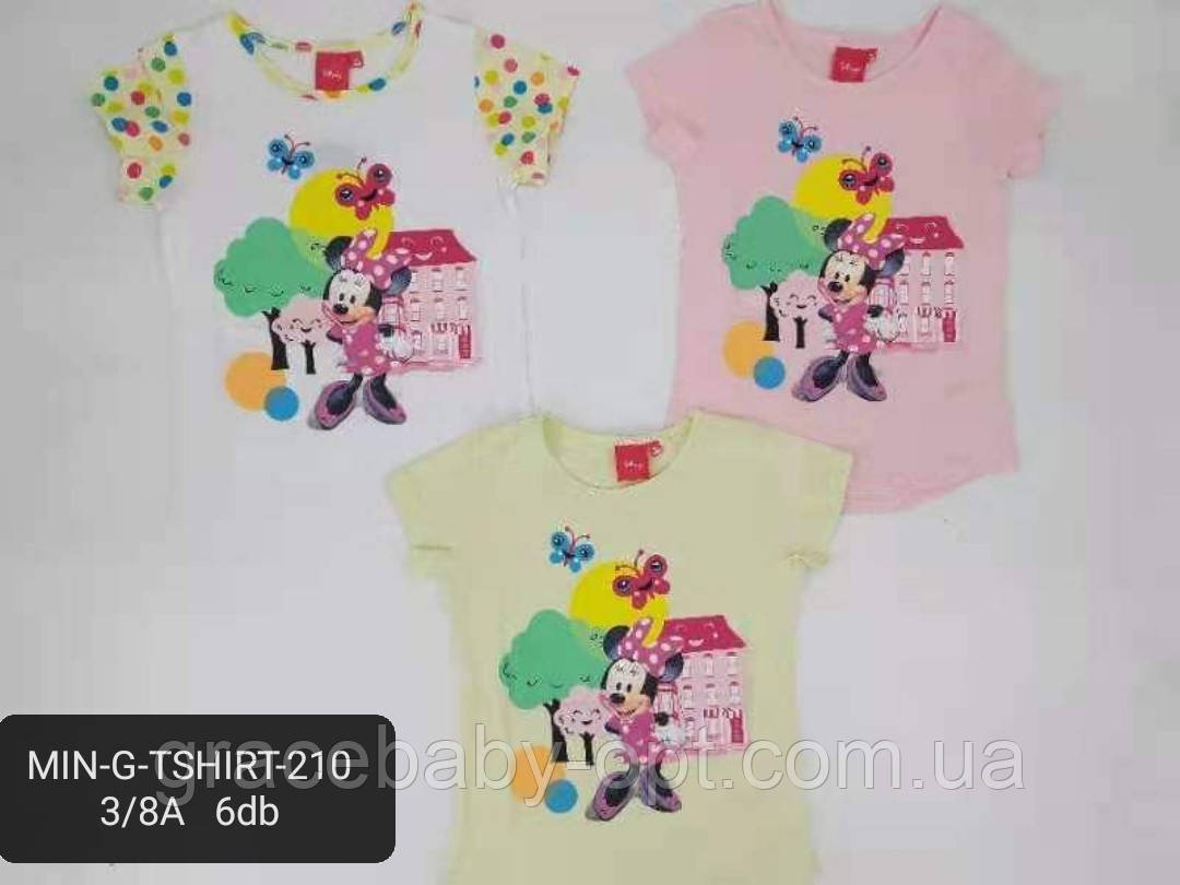 Футболка для дівчат оптом, Disney, 3-8 рр., № Min-G-T-Shirt-210