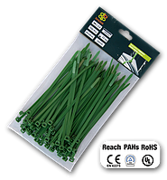 Стяжки кабельні пластикові роз'ємні 7,6х370мм 
GREEN, TS1276370G