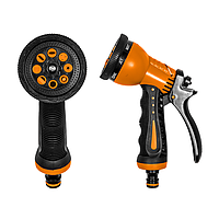 Пістолет для поливу пластиковий ZEBRA TWIN 
8 режимів, BLACK LINE, ECO-7203T