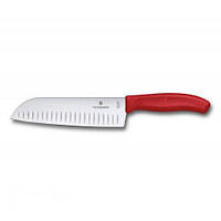 100% SWISS ORIGINAL Кухонный нож Victorinox Santoku 6.8521.17G с воздушными карманами в подарочной упаковке