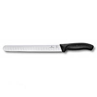 100% SWISS ORIGINAL Кухонный нож Victorinox для нарезки 6.8223.25B с воздушными карманами в блистере (цена