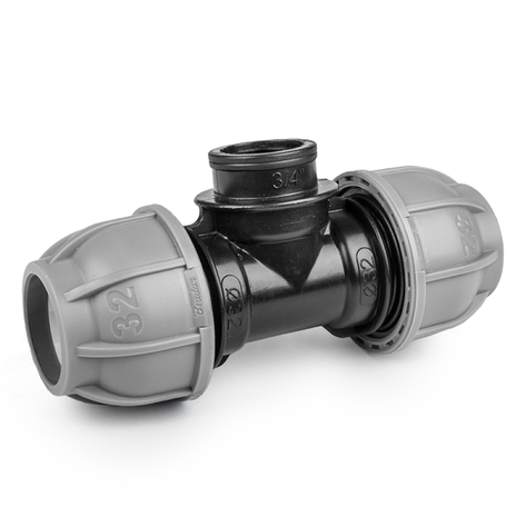 Трійник для труб PE 25 мм / РВ 3/4" PN10, DSRA10T25F34, фото 1
