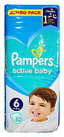 Подгузники Pampers Active Baby Extra Large 6 (13-18 кг) JUMBO PACK - 52 шт.