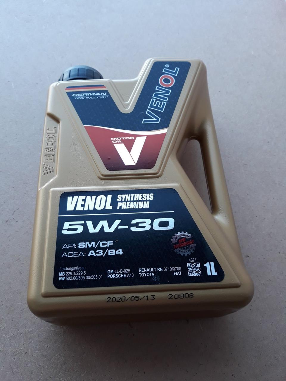 Моторна олива Venol 5w30 Synthesis Premium Active 1 л