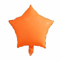 Шар Звезда Оранжевая сатин матовая фольгированная 45 см