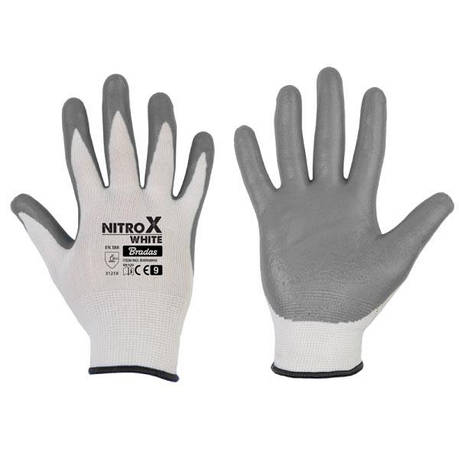 Рукавички захисні NITROX WHITE нітрил, розмір
8, RWNWH8, фото 1