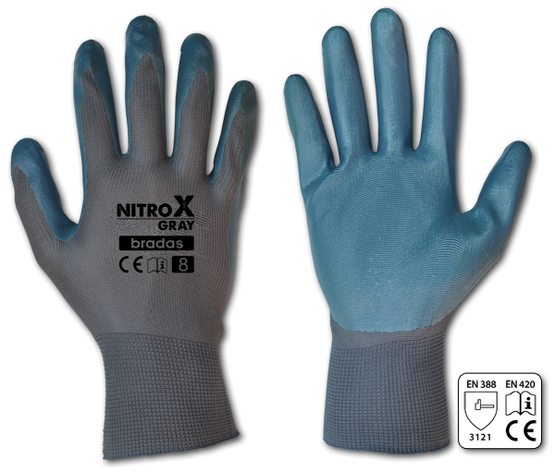 Рукавички захисні NITROX GRAY нітрил, розмір
10, RWNGY10, фото 1