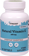Натуральный витамин Е с селеном, Vitacost, Natural Vitamin E with Selenium, 268 мг, 90 капсул