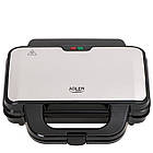 Сендвічниця Adler AD 3043 — 1300 Вт, XXL плити 28,5×15,2 см, антипригарне покриття, фото 5