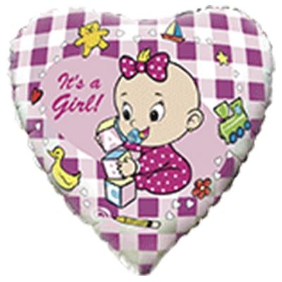 Фольгована куля з малюнком Flexmetal Коло 18" немовля дівчинка