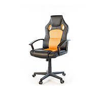 Кресло офисное Анхель, черно-оранжевый, удобное компьютерное кресло, NEW PL TILT А-Клас