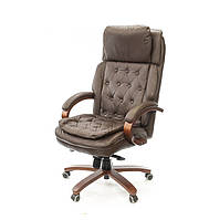 Кресло офисное Людовик, коричневый, компьютерные кресло на колесах с подлокотниками, EX MB А-Клас