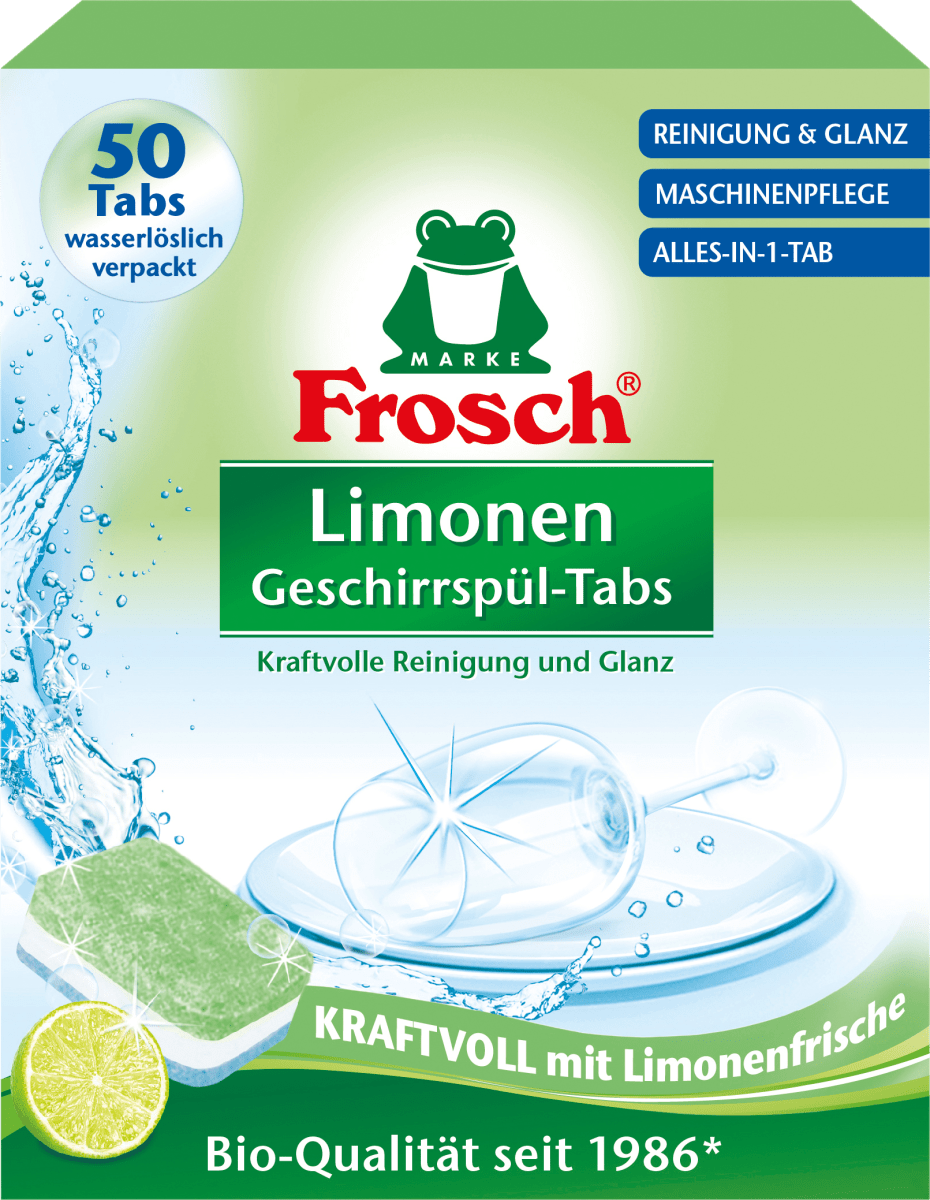 Таблетки для посудомийних машин Frosch Limonen, 50 шт