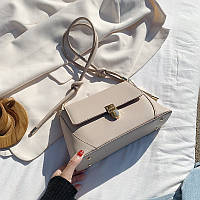 Женская маленькая бежевая сумочка из экокожи опт