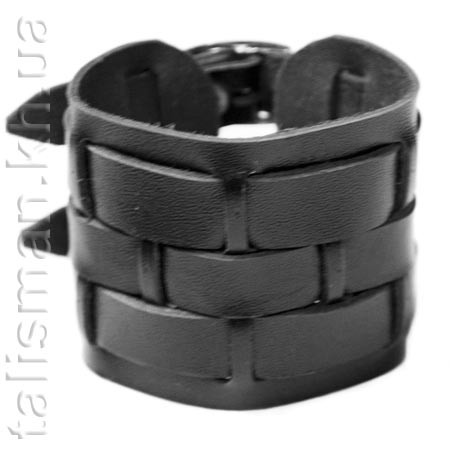 Браслет шкіряний BKB-037 два ремінця "кошик"