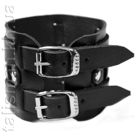 Браслет шкіряний BKB-037 два ремінця "кошик", фото 2