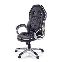 Крісло офісне Бліц, чорний, комп'ютерне крісло на колесах з підлокітниками, PL TILT А-Клас