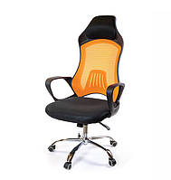 Кресло офисное Дорос, черно-оранжевый, эргономичное мягкое компьютерное кресло, CH ANF А-Клас