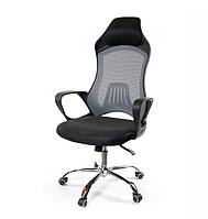 Кресло офисное Дорос, черно-серый, эргономичное мягкое компьютерное кресло, CH ANF А-Клас