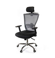 Кресло офисное Кошеро, черно-серый, эргономичное мягкое компьютерное кресло, CH ANF А-Клас