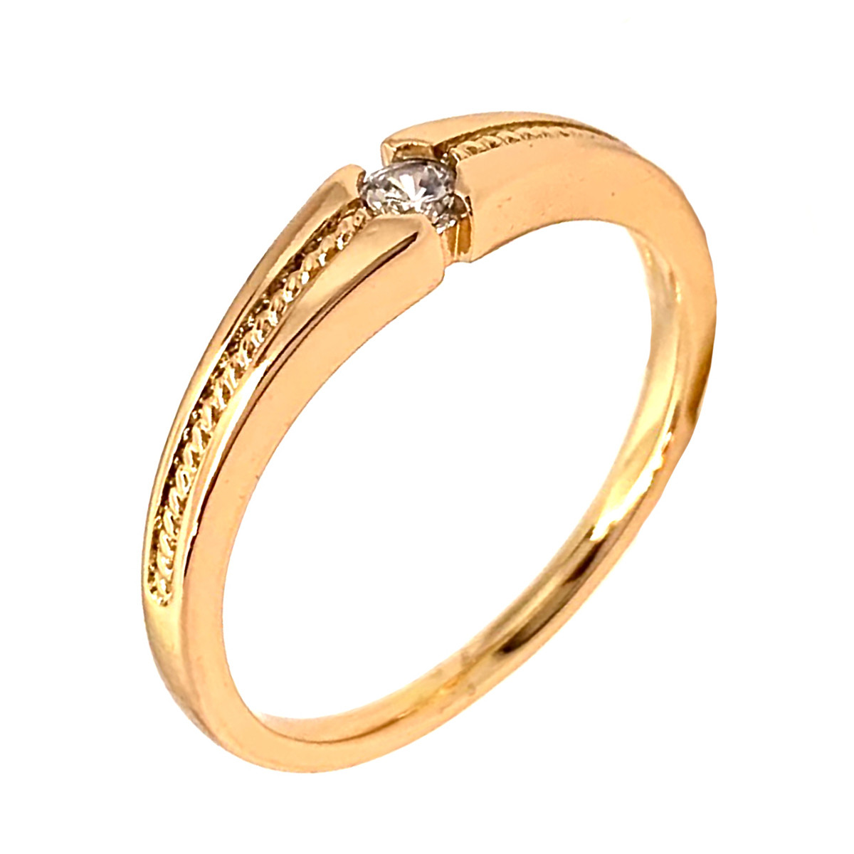 Кільце Xuping з медичного золота, білі фіаніти, позолота 18K, 12047