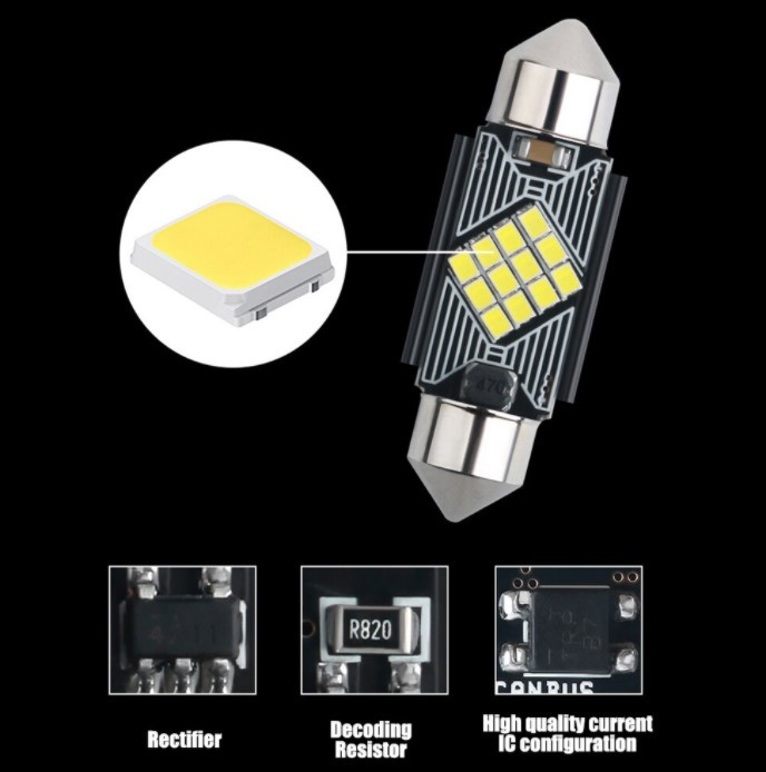 LED лампа C5W FS-2016 9SMD CANBUS+драйвер 12-24V - фото 4 - id-p4422191