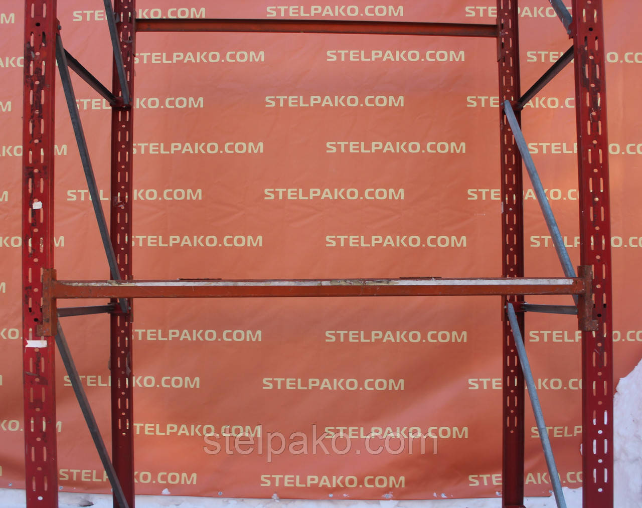 Додаткова траверса до паліодних стелажів 185 см, червона, Б/у, фото 1