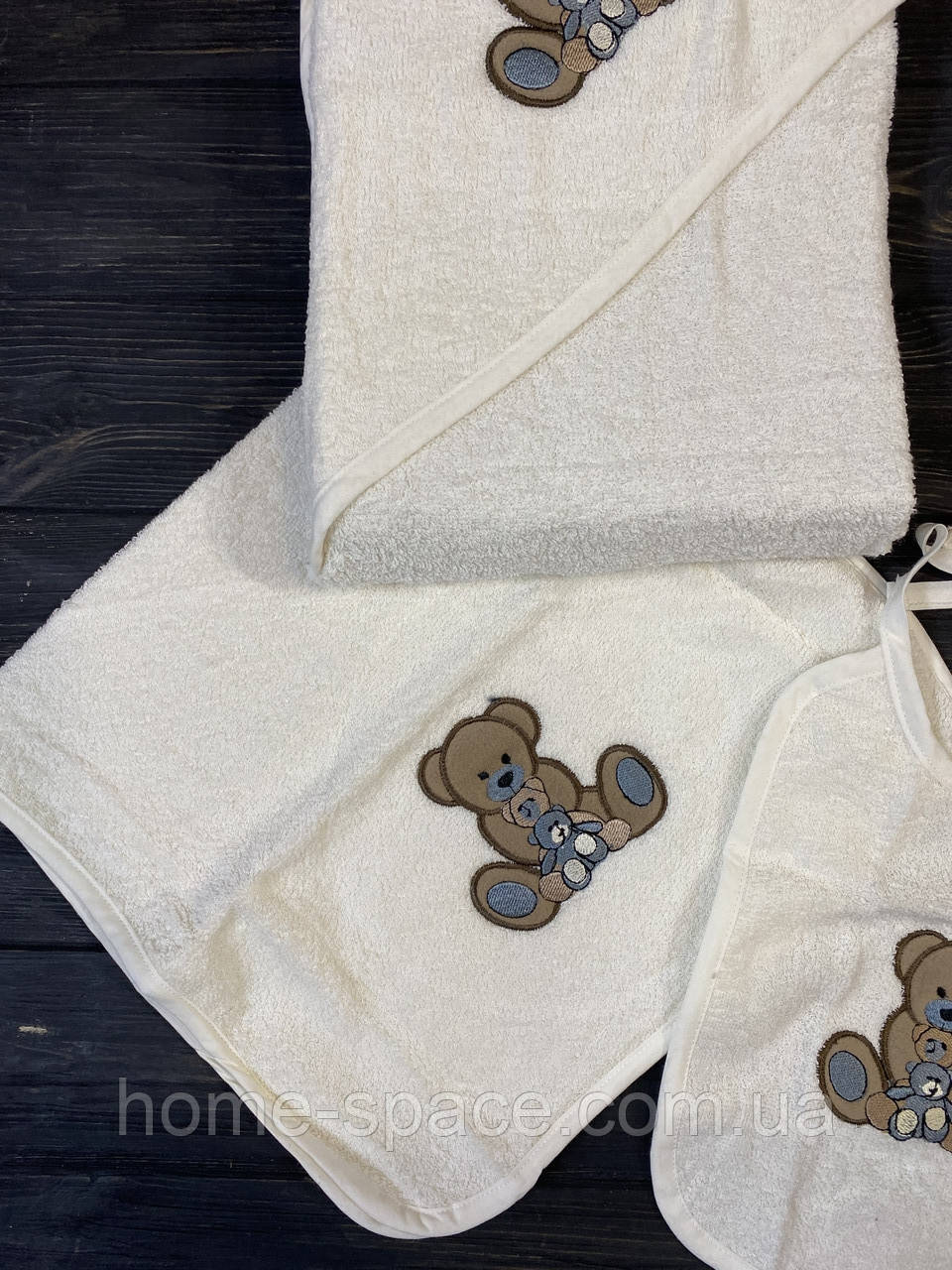 Халат для новорожденного, полотенце-уголок, полотенце, перчатка для купания, слюнявчик, 5 в 1, Massimo Monelli - фото 6 - id-p1131282951